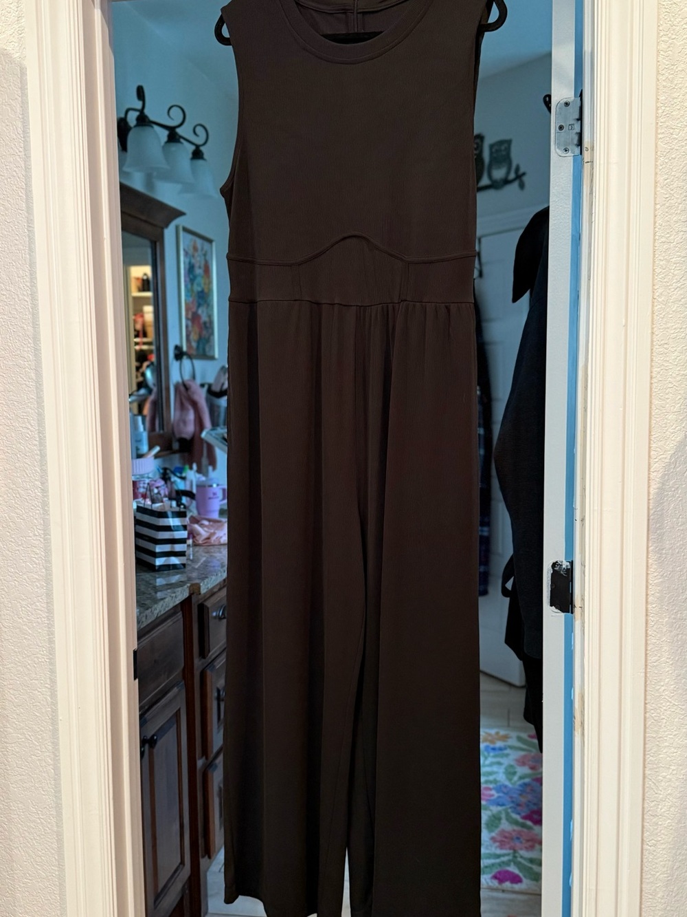 Chouyatou Black Wide Leg Jumpsuit - Simple Elegant Knit
